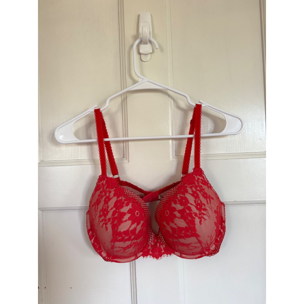 Victoria's Secret Dream Angels red lace Perfect Coverage bra size 38C